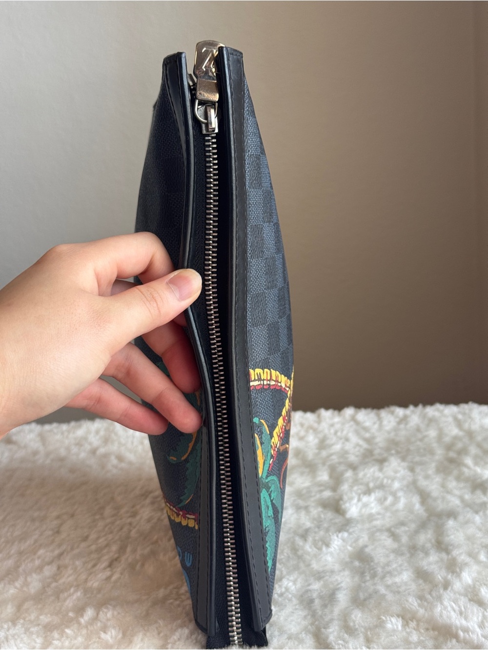 Louis Vuitton Black Damier Graphite Palm Tree Pouch - Picture 8 of 11